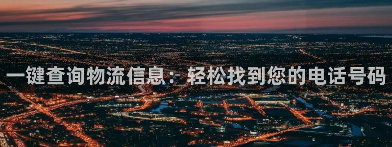 多多28注册网址：一键查询物流信息：